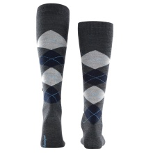 Burlington Knee Socks Edinburgh (Argyle Pattern) Dark Grey Men - 1 Pair