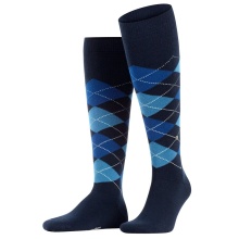 Burlington Knee Socks Edinburgh (Argyle Pattern) Space Blue Men - 1 Pair