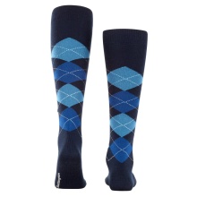 Burlington Knee Socks Edinburgh (Argyle Pattern) Space Blue Men - 1 Pair