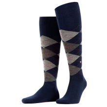 Burlington Knee Socks Edinburgh (Argyle Pattern) dark navy Men - 1 Pair