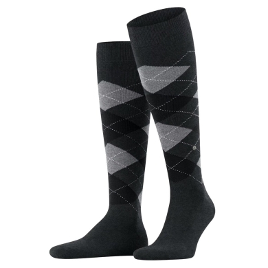 Burlington Knee Socks King (Argyle Pattern) dark grey/light grey Men - 1 Pair