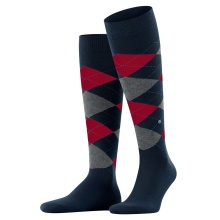 Burlington Knee Socks King (Argyle Pattern) navy blue/red Men - 1 Pair