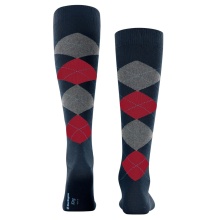 Burlington Knee Socks King (Argyle Pattern) navy blue/red Men - 1 Pair