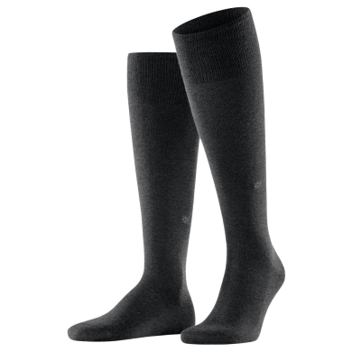 Burlington Knee Socks Leeds 2024 (climate-regulating) asphalt grey Men's - 1 pair