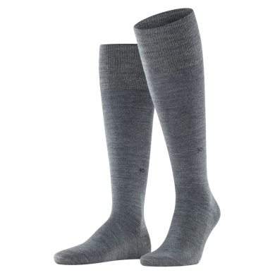 Burlington Knee Socks Leeds (climate-regulating and comfortable) dark grey Men - 1 Pair