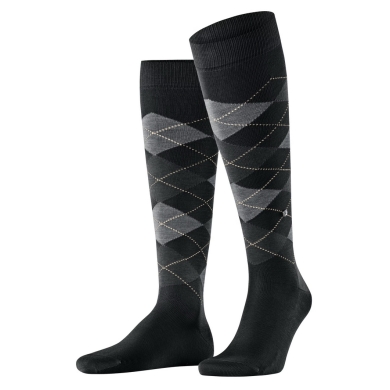 Burlington Knee Socks Manchester (Argyle Pattern) black Men - 1 Pair