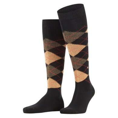 Burlington Knee Socks Preston (Argyle Pattern) black/brown Men - 1 Pair