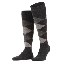 Burlington Knee Socks Preston (Argyle Pattern) Anthracite Grey Men - 1 Pair