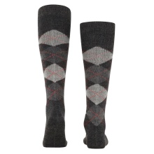 Burlington Knee Socks Preston (Argyle Pattern) Anthracite Grey Men - 1 Pair