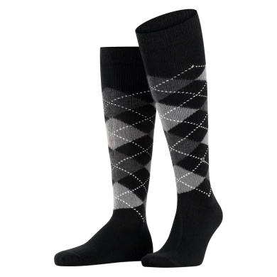 Burlington Knee Socks Preston (Argyle Pattern) black/gray Men - 1 Pair