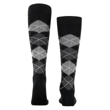 Burlington Knee Socks Preston (Argyle Pattern) black/gray Men - 1 Pair