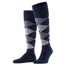 Burlington Knee Socks Preston (Argyle Pattern) Navy Blue Men - 1 Pair