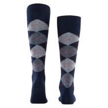 Burlington Knee Socks Preston (Argyle Pattern) Navy Blue Men - 1 Pair