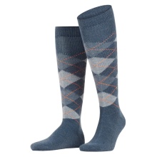 Burlington Knee Socks Preston (Argyle Pattern) blue/grey Men - 1 Pair