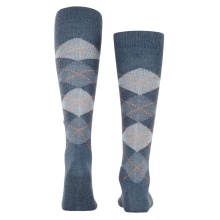 Burlington Knee Socks Preston (Argyle Pattern) blue/grey Men - 1 Pair