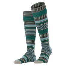 Burlington Knee Socks Stripe (Striped pattern with contrasting stripes) black/blue Men - 1 Pair