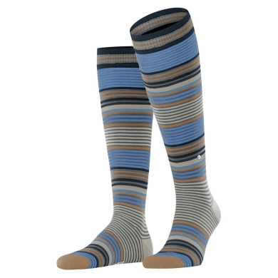 Burlington Knee Socks Stripe (Striped pattern with contrast stripes) dark grey Men - 1 pair