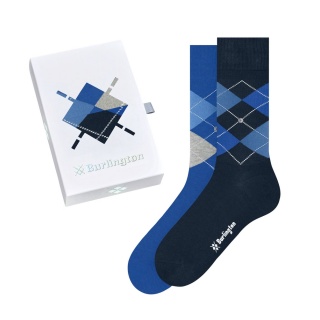 Burlington Daily Sock Crew Basic 2-Pack Gift Box Dark Blue/Royal Blue Men - 2 Pairs