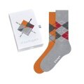 Burlington Daily Sock Crew Basic 2-Pack Gift Box grey/orange Men - 2 Pairs