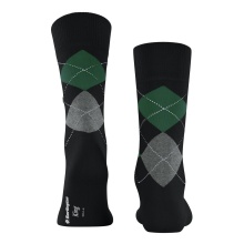 Burlington Daily Sock Crew King SO (Argyle Pattern) #23 black/green Men - 1 Pair