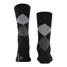 Burlington Daily Sock Crew King SO (Argyle Pattern) #23 black Men - 1 Pair