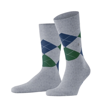 Burlington Daily Sock Crew King SO (Argyle Pattern) #23 light grey Men - 1 Pair