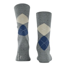 Burlington Daily Sock Crew King SO (Argyle Pattern) #23 grey Men - 1 Pair