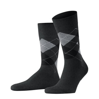 Burlington Daily Sock Crew King SO (Argyle Pattern) #23 dark grey Men - 1 Pair