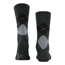 Burlington Daily Sock Crew King SO (Argyle Pattern) #23 dark grey Men - 1 Pair