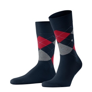 Burlington Daily Sock Crew King SO (Argyle Pattern) #23 navy/red Men - 1 Pair