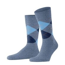 Burlington Daily Sock Crew King SO (Argyle Pattern) #23 turquoise Men - 1 Pair