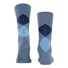 Burlington Daily Sock Crew King SO (Argyle Pattern) #23 turquoise Men - 1 Pair