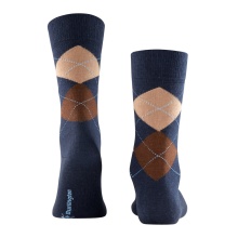 Burlington Daily Sock Edinburgh SO navy/brown Men - 1 Pair