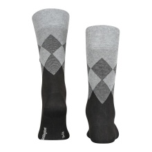 Burlington Daily Sock Hampstead (Argyle Pattern, Organic Cotton) black/grey Men - 1 Pair