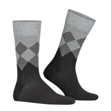 Burlington Daily Sock Hampstead (Argyle Pattern, Organic Cotton) black/grey Men - 1 Pair