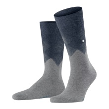 Burlington Daily Sock Hampstead (Argyle Pattern, Organic Cotton) light grey/black Men - 1 Pair