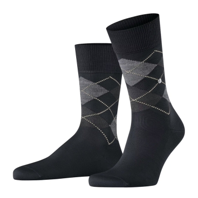 Burlington Daily Sock Manchester (Argyle Pattern) black Men - 1 Pair