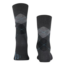 Burlington Daily Sock Manchester (Argyle Pattern) anthracite grey Men - 1 Pair