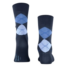 Burlington Daily Sock Manchester (Argyle Pattern) Navy Blue Men - 1 Pair