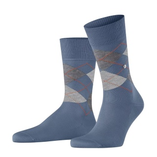 Burlington Daily Sock Manchester (Argyle Pattern) denim blue Men - 1 Pair