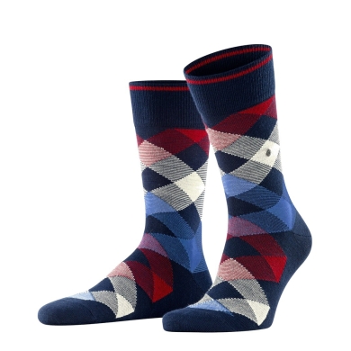 Burlington Daily Sock Newcastle (Diamond Pattern) Navy Men - 1 Pair