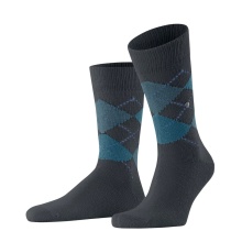 Burlington Daily Sock Preston (soft material quality) anthracite gray/blue Men - 1 Pair