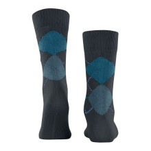 Burlington Daily Sock Preston (soft material quality) anthracite gray/blue Men - 1 Pair