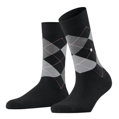 Burlington Daily Sock Queen (Argyle Pattern) black Women - 1 Pair