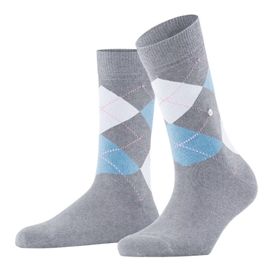 Burlington Daily Sock Queen (Argyle Pattern) light grey/blue Women - 1 Pair