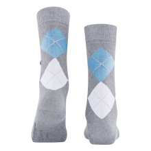 Burlington Daily Sock Queen (Argyle Pattern) light grey/blue Women - 1 Pair