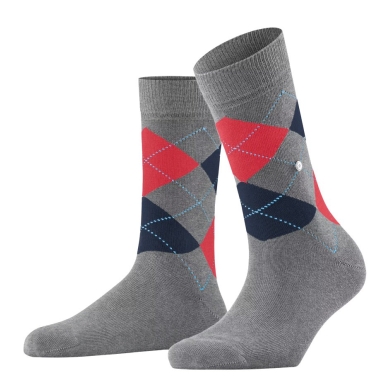 Burlington Daily Sock Queen (Argyle Pattern) grey/red Women - 1 Pair