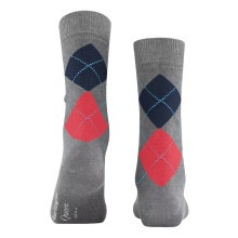 Burlington Daily Sock Queen (Argyle Pattern) grey/red Women - 1 Pair