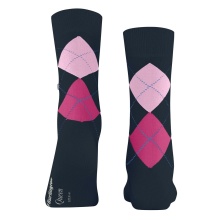 Burlington Daily Sock Queen (Argyle Pattern) navy blue/pink Women - 1 Pair