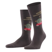 Burlington Daily Sock X-Mas Car (Cotton) dark brown Men - 1 Pair